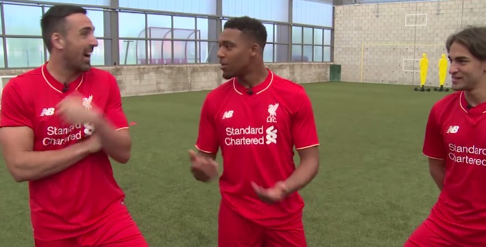 คลิปลิเวอร์พูล Jordon Ibe & Jose Enrique in Liverpool Dunkin? Kick Challenge