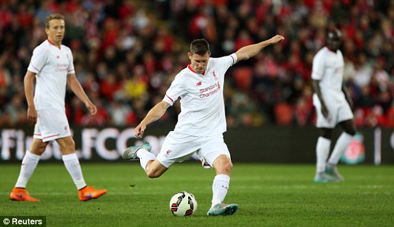 คลิปลิเวอร์พูล James Milner first goal for Liverpool v Brisbane