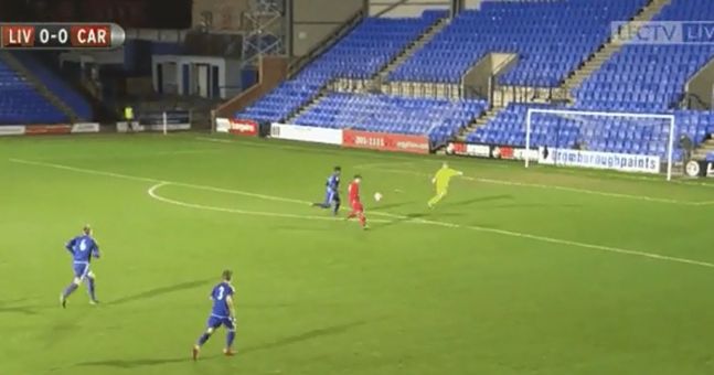 คลิปลิเวอร์พูล Ben Woodburn Controls 70-yard pass on the run and lobs the keeper